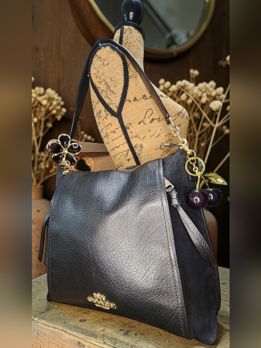 Coach Marlon Hobo Black Pebbled Leather Bag Style No. F79994 - Picture 5 of 15
